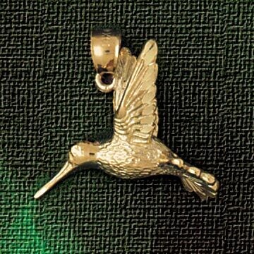 Dazzlers Jewelry Hummingbird Pendant Necklace Charm Bracelet in Yellow, White or Rose Gold 3030, MP…