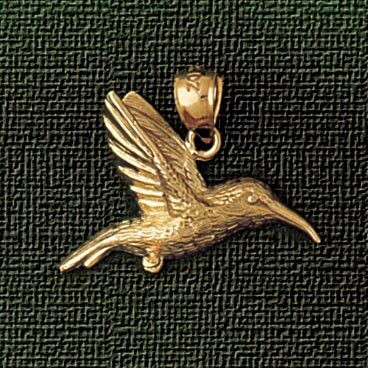 Dazzlers Jewelry Hummingbird Pendant Necklace Charm Bracelet in Yellow, White or Rose Gold 3028, MP…