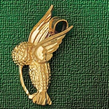 Dazzlers Jewelry Hummingbird Pendant Necklace Charm Bracelet in Yellow, White or Rose Gold 3024, MP…