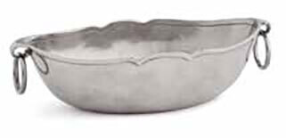 Arte Italica Peltro Oval Bowl with Rings PEL6708