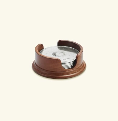 Match Pewter Round Coasters With Wood Base Set/6 959.6, MPN: 959.6,