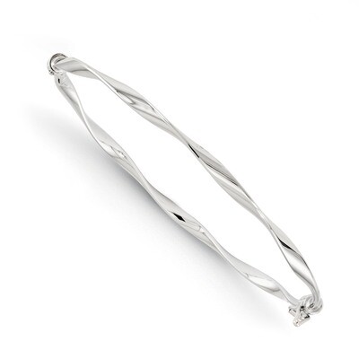 Leslie&#39;s Polished Twisted Hinged Bangle - 14k White Gold HB-BW9, MPN: BW9, 886774284682