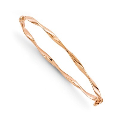 Leslie&#39;s Polished Twisted Hinged Bangle - 14k Rose Gold HB-BX1, MPN: BX1, 886774284675