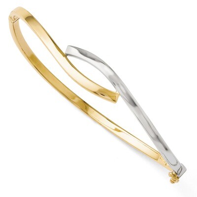 Leslie&#39;s 3.00mm Fancy Hinged Bangle - 14k Gold Two-tone HB-LF138, MPN: LF138, 886774990248