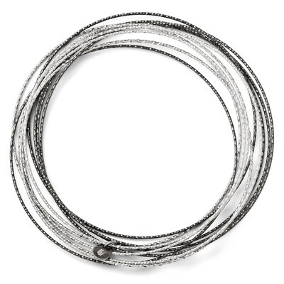Leslie&#39;s Rhodium Plated Diamond-cut 10 layer Slip on Bangle - Sterling Silver HB-QLF111, MPN: QLF11…