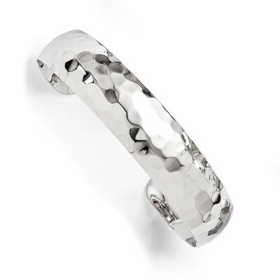 Leslie&#39;s Polished Hammered Slip-on Bangle - Sterling Silver HB-QLF229, MPN: QLF229, 886774578873