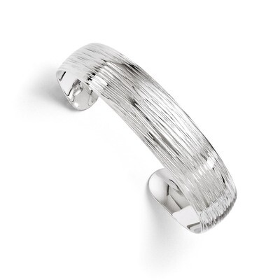 Leslie&#39;s Polished and Textured Slip-on Bangle - Sterling Silver HB-QLF226, MPN: QLF226, 886774990149