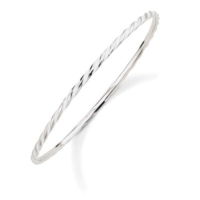 Twisted White Enamel Bangle - Sterling Silver QSK1023, MPN: QSK1023, 886774647609