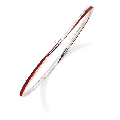 Twisted Red Enamel Bangle - Sterling Silver QSK1027, MPN: QSK1027, 886774647364