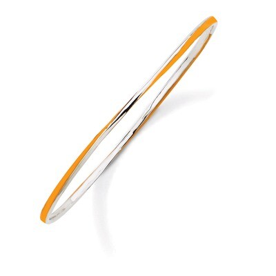 Twisted Orange Enamel Bangle - Sterling Silver QSK1032, MPN: QSK1032, 886774647418