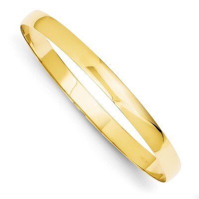 6mm Solid Polished Half-Round Slip-On Bangle 14k Gold DB310, MPN: DB310, 886774094557