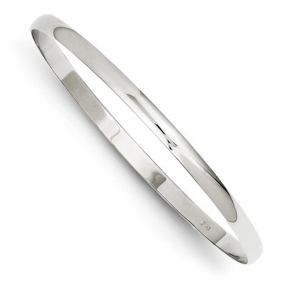 4mm Solid Polished Half-Round Slip-On Bangle 14k White Gold DB315, MPN: DB315, 886774094601