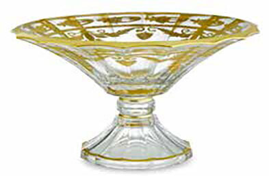 Arte Italica Vetro Gold Scalloped Footed Bowl VG4817