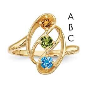 3-Stone Mothers Ring Mounting 14k Polished Gold XMR3/3-7, MPN: XMR3_3--6, 883957159911