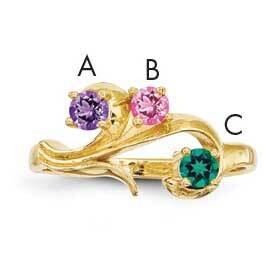 3-Stone Mothers Ring Mounting 14k Polished Gold XMR4/3-7, MPN: XMR4_3--6, 883957160634