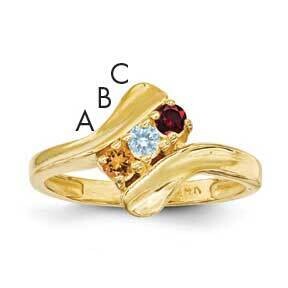 3-Stone Mothers Ring Mounting 14k Polished Gold XMR13/3-7, MPN: XMR13_3--6, 883957151700
