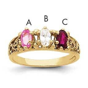 3 Synthetic Stone Family Ring 14k Gold XMR52/3SY, MPN: XMR52_3--6, 883957161501
