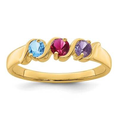 3-Stone Mothers Ring Mounting 14k Gold Polished XMR11/3-7, MPN: XMR11/3-7, 883957546476
