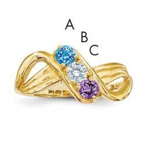 Genuine 3 Stone Mother&#39;s Ring 14k Gold XMR12/3GY, MPN: XMR12/3GY, 883957151588