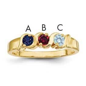 3-Stone Mothers Ring Mounting 14k Polished Gold XMR11/3-7, MPN: XMR11_3--6, 883957546476