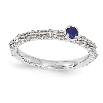Sapphire Single Stone Ring - Sterling Silver QSK1590, MPN: QSK1590, 886774213484