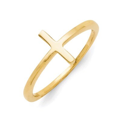 Sideways Cross Ring Sterling Silver Yellow Gold-plated QR5883Y, MPN: QR5883Y, 191101642715