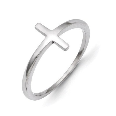 Sideways Cross Ring 14k White Gold R1788, MPN: R1788, 191101642845