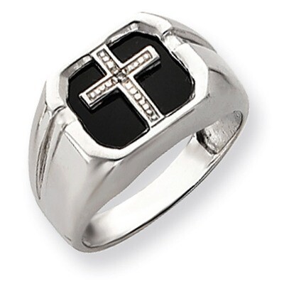 Mens Cross Ring Mounting 14k White Gold Y4026, MPN: Y4026,