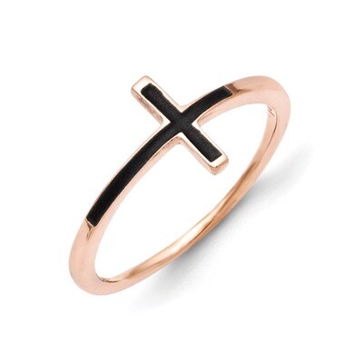 Sideways Cross Ring 14k Rose Gold Antiqued R1786, MPN: R1786, 191101642821