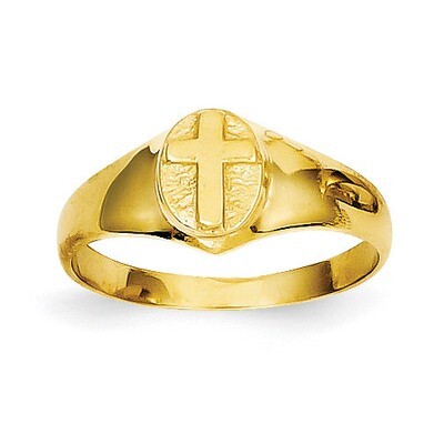 Childs Polished Cross Ring 14k Gold R186, MPN: R186, 191101370168