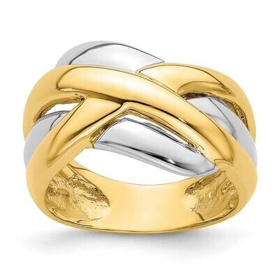 Cross-Cross Design Ring 14k Gold Rhodium R891, MPN: R891, 196904044537