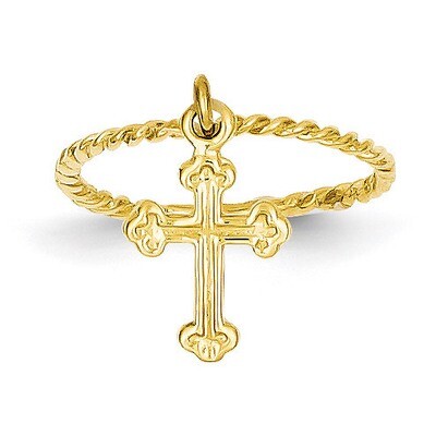 Cross Dangle Twisted Band Child&#39;s Ring 14k Gold K5112, MPN: K5112, 883957478296