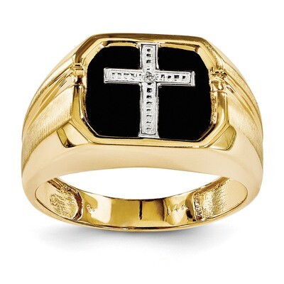 Diamond Men&#39;s Cross Ring 14k Gold Y1572AA, MPN: Y1572AA, 886774134420