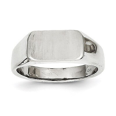Signet Ring 14k White Gold RS644, MPN: RS644, 883957443294