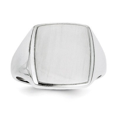 Signet Ring 14k White Gold RS619, MPN: RS619, 883957681559