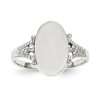 Signet Ring 14k White Gold RS565, MPN: RS565, 883957492582