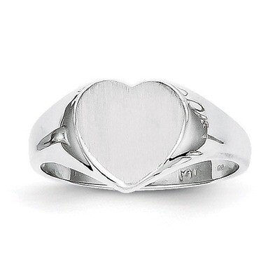 Signet Ring 14k White Gold RS593, MPN: RS593, 883957411101