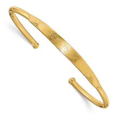 Leslie&#39;s Polished &amp; Scratch Finish Cuff Bangle Sterling Silver Gold-plated HB-QLF1017, MPN: QLF1017…