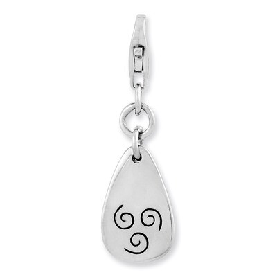 Air Symbol Charm Sterling Silver Rhodium Plated QCC987 by Amore La Vita, MPN: QCC987, 886774236933