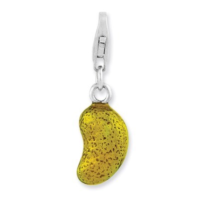 3-D Enameled Yellow Bean Charm Sterling Silver Rhodium Plated QCC969 by Amore La Vita, MPN: QCC969,…