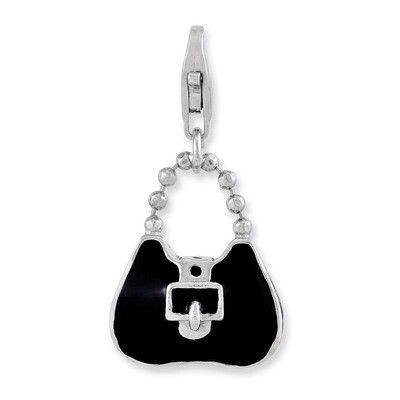 3-D Enameled Purse Charm Sterling Silver Rhodium Plated QCC937 by Amore La Vita, MPN: QCC937, 88677…