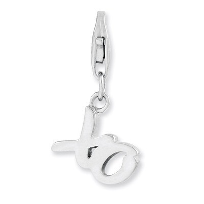 XO Charm Sterling Silver Rhodium Plated QCC921 by Amore La Vita, MPN: QCC921, 886774236322