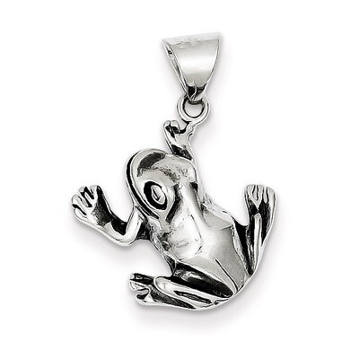 Frog Charm Antiqued Sterling Silver QC4078, MPN: QC4078, 883957976846