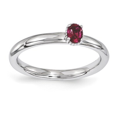 Ruby Single Stone Ring - Sterling Silver QSK1570, MPN: QSK1570, 886774212296