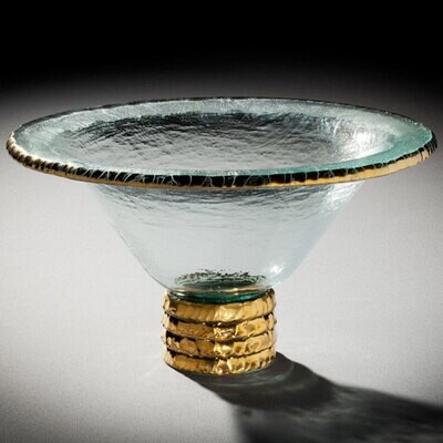 Annieglass Edgey Trophy Bowl 11 1/2 Inch - Gold, MPN: E182G, UPC: