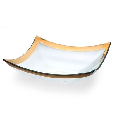 Annieglass Gold Roman Antique Large Four Point Bowl 11 x 11 Inch, MPN: G177, UPC: