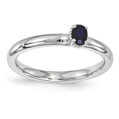 Sapphire Single Stone Ring - Sterling Silver QSK1572, MPN: QSK1572, 886774212388