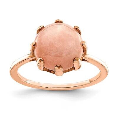 Pink Chalcedon Stone Ring Sterling Silver Rose-tone QR7126, MPN: QR7126, 886774012926