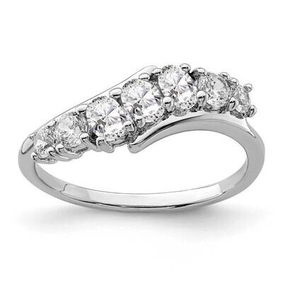 7-stone CZ Diamond Ring Sterling Silver Rhodium-plated QR6959, MPN: QR6959,