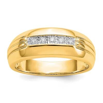 Diamond 5-Stone Mens Ring 14k Gold RM5795-010-YA, MPN: RM5795-010-YA, 883957313054